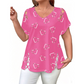 Women’s Heart Print V-Neck Top