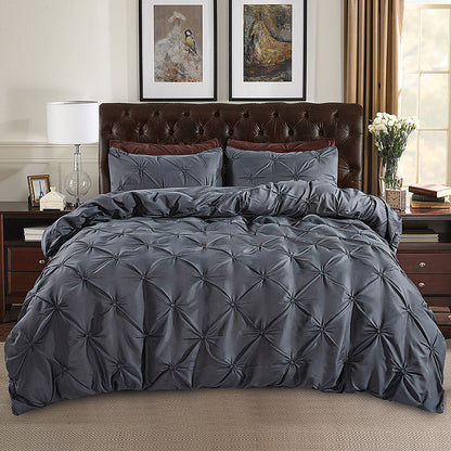 🎉 2026 SALE 50% OFF! 🛏️ 3-Piece Pintuck Pleated Duvet Cover & Pillowcases Set – Elegant Texture, Hidden Zipper & Machine Washable ✨