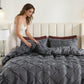 🎉 2026 SALE 50% OFF! 🛏️ 3-Piece Pintuck Pleated Duvet Cover & Pillowcases Set – Elegant Texture, Hidden Zipper & Machine Washable ✨