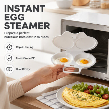 🥚 Perfect Poached Eggs in 2 Mins – No Oil, No Explosion. Microwave Egg Cooker with Splash-Proof Lid.