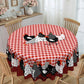 Red Plaid Rooster Tablecloth