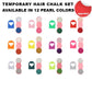 Temporary Hair Chalk Set for Girls