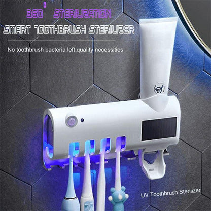 🎉 2026 Sale — Over 33,000 Sold!🦷 Wall‑Mounted UV Toothbrush Sanitizer‑No‑Drill 3‑in‑1 Bathroom Holder 🚿