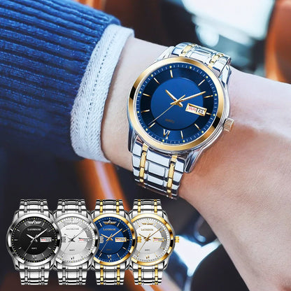 ⌚ 50%! 💧 Ultra-Thin Waterproof Quartz Watch – Dual calendar & sleek design ✨