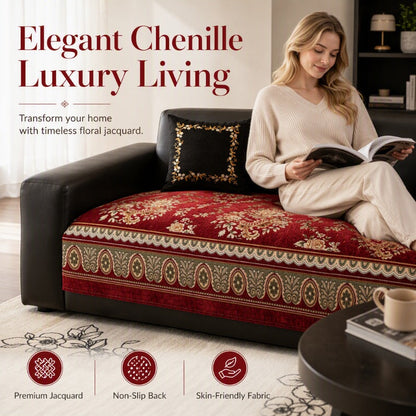 Vintage Floral Chenille Sofa Cover