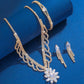 Elegant Lotus Rhinestone Jewelry Set