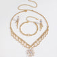 Elegant Lotus Rhinestone Jewelry Set