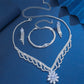 Elegant Lotus Rhinestone Jewelry Set