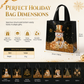 Black Christmas Non Woven Gift Tote Bag Holiday Present Packaging Bag