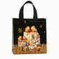 Black Christmas Non Woven Gift Tote Bag Holiday Present Packaging Bag
