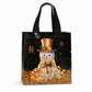 Black Christmas Non Woven Gift Tote Bag Holiday Present Packaging Bag