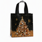 Black Christmas Non Woven Gift Tote Bag Holiday Present Packaging Bag