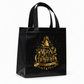 Black Christmas Non Woven Gift Tote Bag Holiday Present Packaging Bag