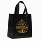 Black Christmas Non Woven Gift Tote Bag Holiday Present Packaging Bag