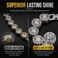 Men's Hip Hop Round Rhinestone Necklace Fully Paved Crystal Chain for Street Dance