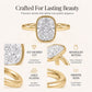 Women's Elegant Ice-Cut Cushion Bezel Ring