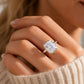 Women's Elegant Ice-Cut Cushion Bezel Ring