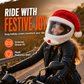 Funny Plush Motorcycle Helmet Cover Universal Fit Cartoon and Holiday Protective Sleeve for Christmas Halloween Outdoor Riding