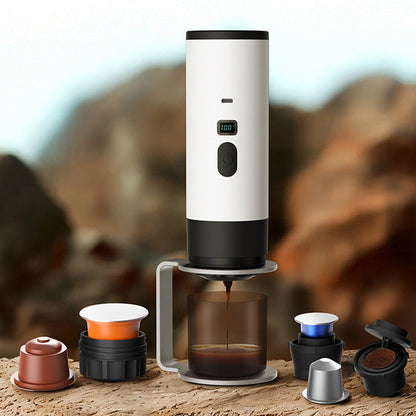 ⏳Time-Limited Special⏰ Portable Espresso Maker – digital display, Type-C rechargeable, 90ml tank & 120ml cup. Enjoy fresh hot coffee anywhere! 🛡️💪