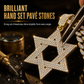 Hip Hop Iced Out Rhinestone Hollow Star of David with 50cm Chain