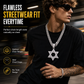 Hip Hop Iced Out Rhinestone Hollow Star of David with 50cm Chain