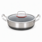 Thickened Stainless Steel Nonstick Stir Fry Pan with Lid Flat Bottom Cooking Wok with Dual Handles