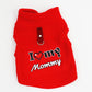 Warm Pet Sweater with Leash Ring & Love Dad and Mom Design