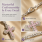📢📢50% OFF !! ⏰Hip Hop Double Layer Baguette Rhinestone Cross Brass with Figaro Chain