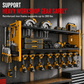 🔩 Wall-Mounted Power Tool Organizer – Heavy-Gauge Steel, Drill Charging Station & Dual Pegboards – Garage Storage 💪
