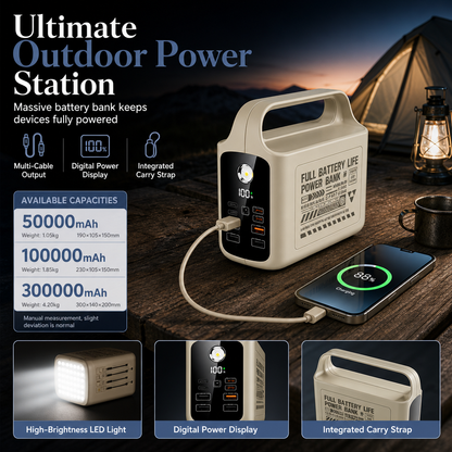 📢📢 50% OFF🔋High-Capacity Solar Power Bank – Fast-Charging Portable Charger with Built-In LED Flashlight