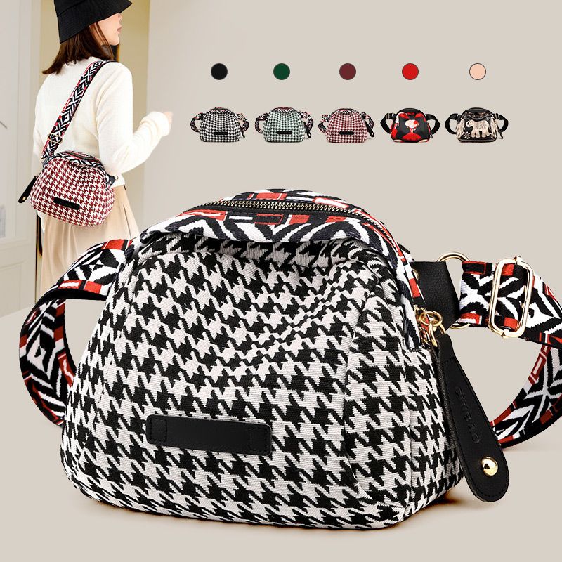 Fashionable Simple Houndstooth Large Capacity Shell Bag