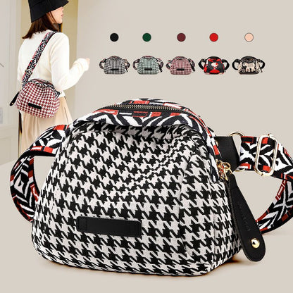 Fashionable Simple Houndstooth Large Capacity Shell Bag