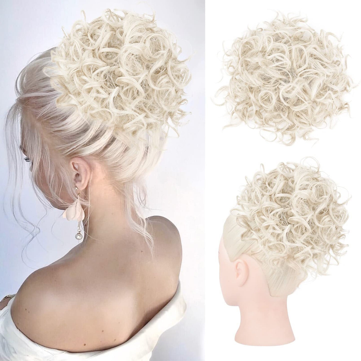 🔥Hot Sale 15.99🔥Elastic Drawstring Loose Short Curly Bun（50% OFF）