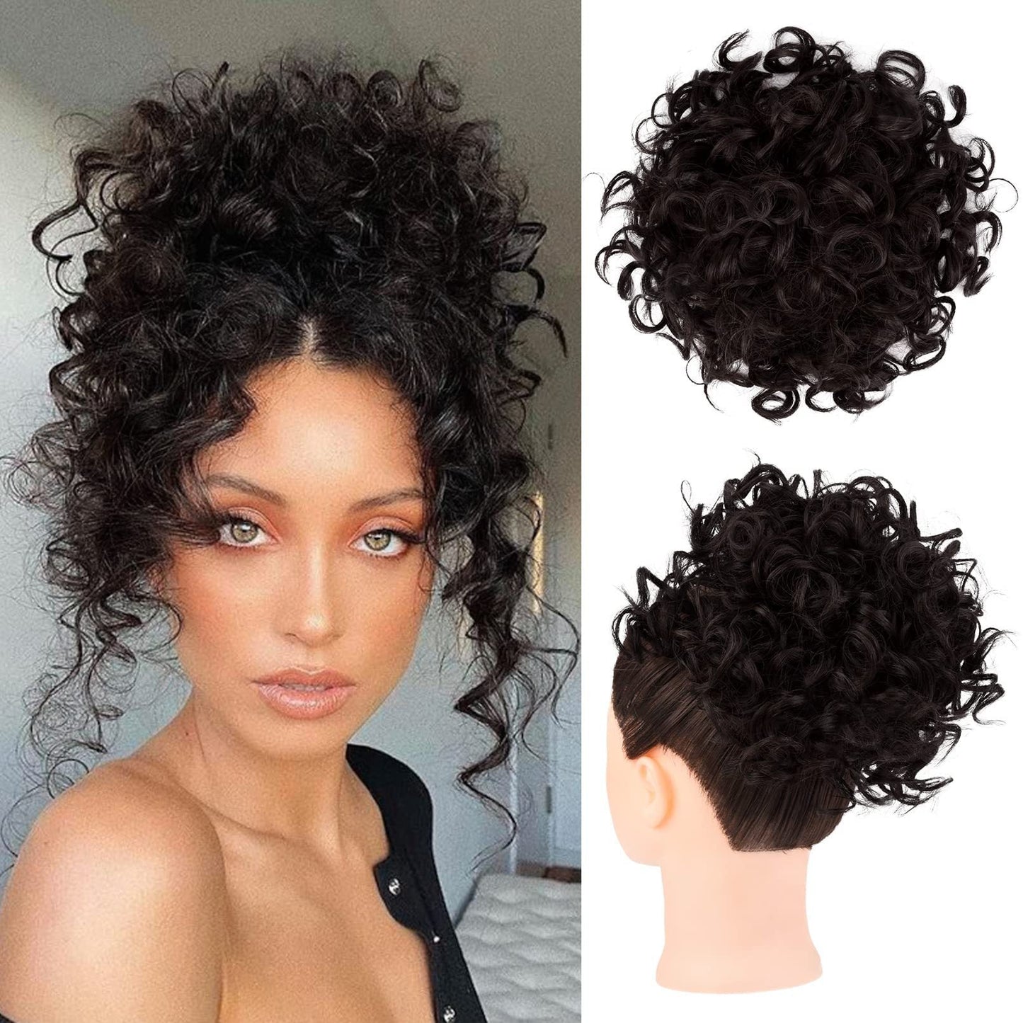 🔥Hot Sale 15.99🔥Elastic Drawstring Loose Short Curly Bun（50% OFF）