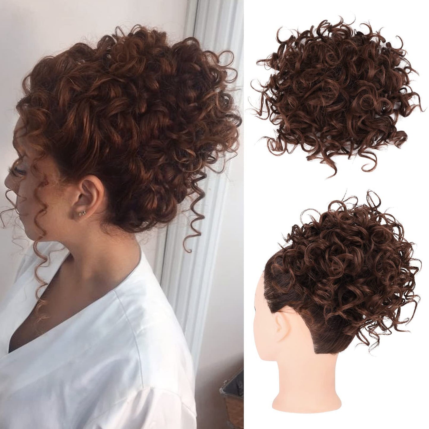 🔥Hot Sale 15.99🔥Elastic Drawstring Loose Short Curly Bun（50% OFF）