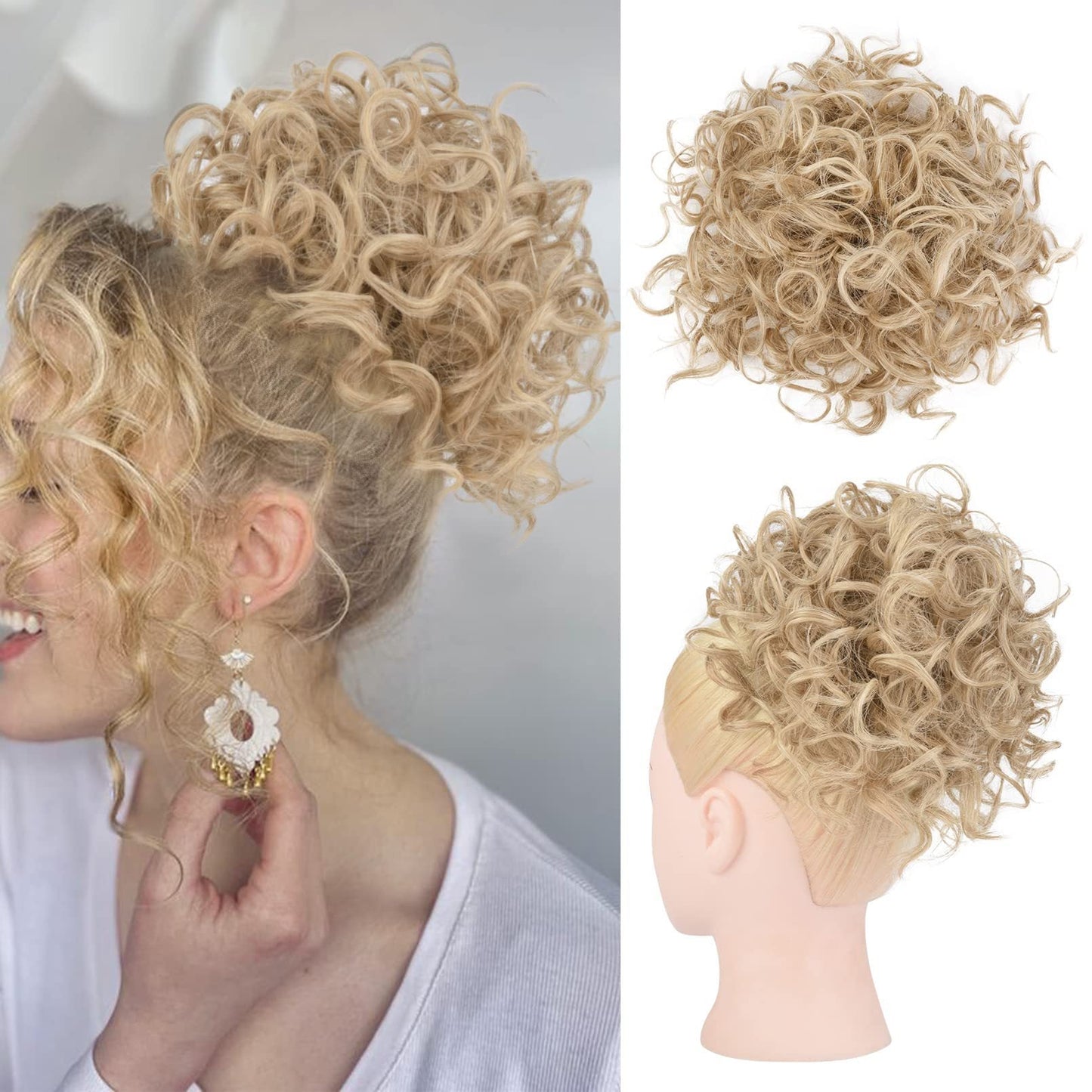 🔥Hot Sale 15.99🔥Elastic Drawstring Loose Short Curly Bun（50% OFF）