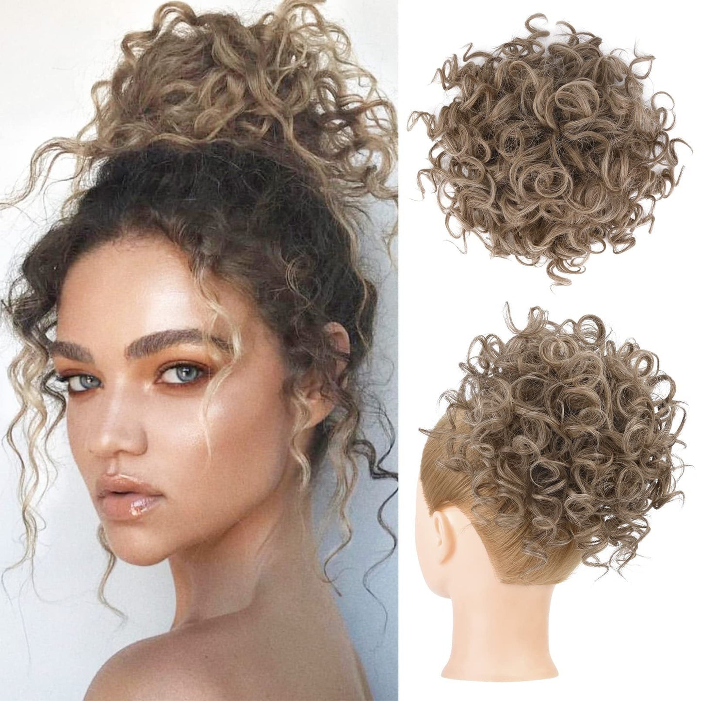 🔥Hot Sale 15.99🔥Elastic Drawstring Loose Short Curly Bun（50% OFF）