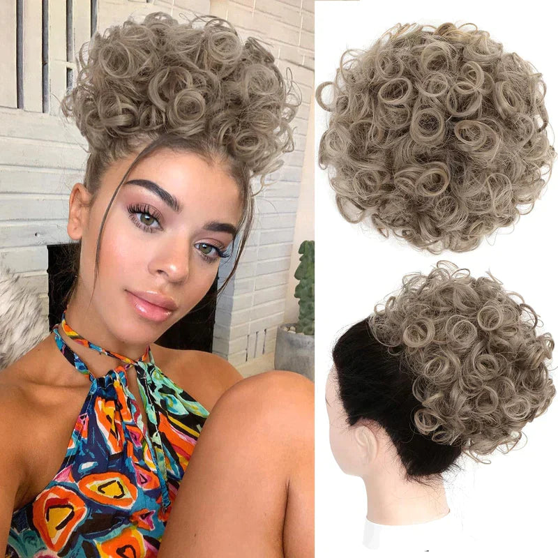 🔥Hot Sale 15.99🔥Elastic Drawstring Loose Short Curly Bun（50% OFF）