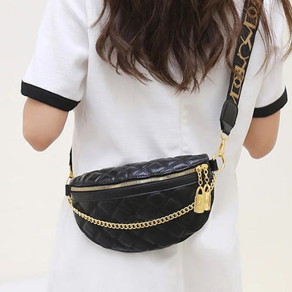 Bolsa de checker de cintura elegante de moda elegante