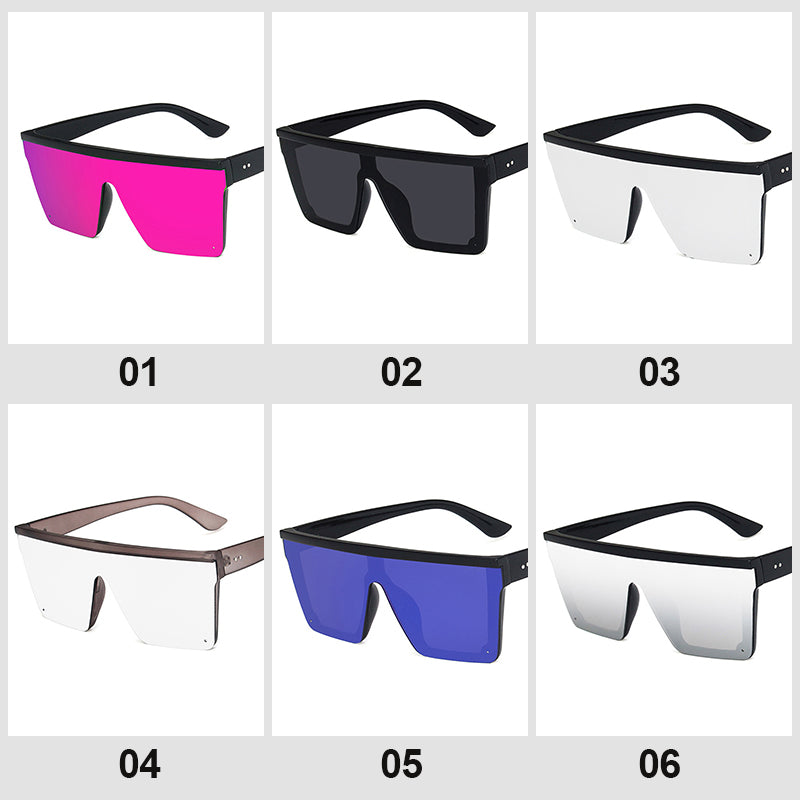 Large Frame One Piece Lens Sunglasses