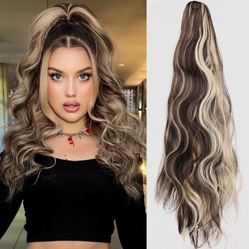 18-inch Wavy Curly Wig Clip Ponytail Extension