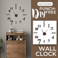 Moderne DIY Punch-Free Wall Clock