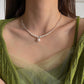 Niche Design Crushed Silver Pearl Necklace（50% OFF）